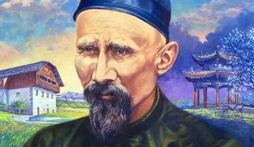 Josef Freinadetz vor seinem Geburtsthaus in Oies