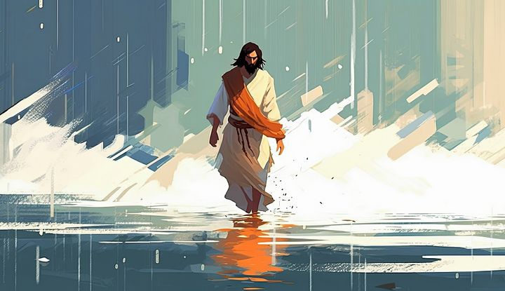 Jesus geht &uuml;ber das Wasser