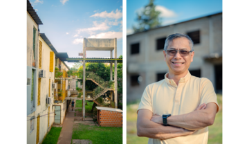 Pater Giberto Cabrera Salares SVD vor der Villa Cabello 