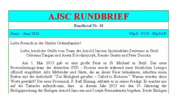 Ein AJSC Rundbrief