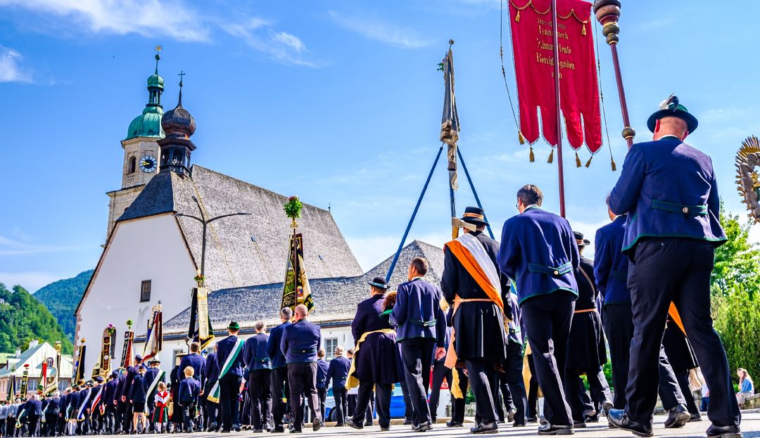 Eine Prozssion an Fronleichnam