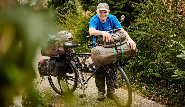 Heinz St&uuml;cke fuhr mit dem Fahrrad einmal um die Welt