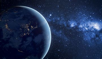 Blick auf die Erde aus dem Weltall