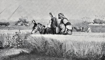 Maria und Josef auf einem Esel