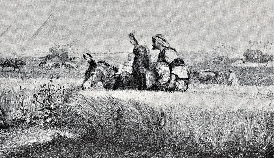 der heilige Josef Maria und Josef auf einem Esel